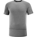 SALOMON Herren CROSS RUN SS TEE M DEEP BLACK/Heather, Größe S in Schwarz