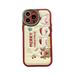 Christmas Case for iPhone 15 (2023) 6.1 - Premium Faux Leather Durable Soft Silicone Lightweight Phone Case Protective Cute Santa Claus Cover Shell (Red)