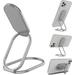 Quadzilla Cell Phone Ring Holder | Universal Foldable 4-1 Cellphone Stand | Kickstand Finger Grip Desk Stand & Magnetic Car Mount | Must-Have Accessory for Your Phone & Tablet [Silver]