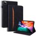 Retro Luxury Comfortable Leather Tablet Case with Holder Card Slot for iPad 5 6 7 8 9 10 th Mini 1 2 3 4 5 Multi-Angle Viewing Stand Shockproof Shell(Black for iPad 8 th)