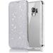 case for Samsung Galaxy Note 20 10 9 8 Ultra Pro Phone Case Sparkly Comcase fortable PU Top Cover + Soft Clear TPU Back Cover with Card Holder Full Wrap-Around Bumper(Silver Note 8)