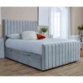 Eleganza Home Eleganza Sophia Divan Ottoman with matching Footboard Plush Superking Bed Frame - Silver