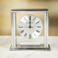 London Clock Company Silver Tone Flat Top Mantel Clock with Engraving Plate - Brushed Dial - can be Engraved or Personalised