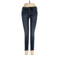 Old Navy Jeggings - Mid/Reg Rise Skinny Leg Boyfriend: Blue Bottoms - Women's Size 4 - Dark Wash