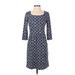 J. McLaughlin Casual Dress - Shift: Blue Damask Dresses - Women's Size X-Small