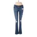 Abercrombie & Fitch Jeggings - Low Rise Boot Cut Boot Cut: Blue Bottoms - Women's Size 26 - Dark Wash