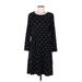 Ann Taylor Factory Casual Dress: Black Polka Dots Dresses - Women's Size Medium