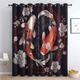Koi Fish Blackout Curtains, Sakura Japanese Bedroom Curtains & Living Room Curtains 66x54 Inch 2 Panels Set, Thermal Eyelet Drapes Decorative Patterned Window Treatments 54 Drop (W7-&221)