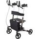 Walker for Seniors, Folding Upright Walker with Seat and 4 Wheels - Mobility and Support Aid with Backrest Armrests for The Elderly and Handicapped Lofty Ambition