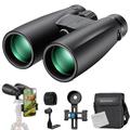 K&F Concept 12X50 HD Binocular, Binoculars Telescope for Adults with Tripod Phone Adaptor for Photography for Bird Watching Hiking Hunting Camping Travelling，BAK4 Prism, FMC Lens