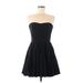 Rebecca Taylor Cocktail Dress - A-Line Sweetheart Sleeveless: Black Print Dresses - Women's Size 8