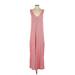 Lou & Grey Casual Dress - A-Line Plunge Sleeveless: Red Dresses - Women's Size Small