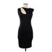 Blq. Mkt Casual Dress - Bodycon High Neck Sleeveless: Black Print Dresses - Women's Size Medium