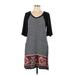 Suzanne Betro Casual Dress - Shift: Gray Print Dresses - Women's Size Large