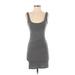 Free People Casual Dress - Mini Scoop Neck Sleeveless: Gray Dresses - Women's Size Small