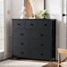 Ebern Designs Ojaswi 9 Dresser, Chest of Drawers w/ Wide 39", Easy-Pull Fabric & Wood Dressers w/ Top Wood/Metal in Gray/Black | Wayfair