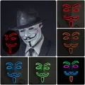 Shoous LED Neon Light V pour Vendetta Guy Fawkes masque anonyme Halloween carnaval accessoires