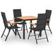 Latitude Run® Outdoor Dining Table & Chair Set & Glass/Wicker/Rattan in Black | 59.06 W x 35.43 D in | Wayfair 4CADEB695CEC40C5A930C04E97455712