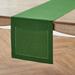 Solino Home Classic Hemstitch - 100% Pure Linen Table Runner Linen in Green/White | 36 W x 14 D in | Wayfair SH999HSTR36GDGR