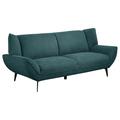 Ivy Bronx Juanesha 83.5" Chenille Flared Arm CAL117 Compliant Sofa Chenille, Metal in Blue | 32.25 H x 83.5 W x 34.5 D in | Wayfair