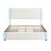 Brayden Studio® Clura Upholstered Platform Storage Bed Upholstered, Wood in White | 43.3 H x 64.62 W x 84.02 D in | Wayfair