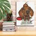 Trinx Red Barrel Studio® 'Brown Dachshund w/ Sharpie & Sign' By Danny Gordon Art Canvas in Brown/Red | 16 H x 12 W x 0.75 D in | Wayfair