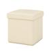 Ebern Designs Ellasyn Vegan Leather Storage Ottoman Faux Leather/Scratch/Tear Resistant in White | 15 H x 15 W x 15 D in | Wayfair