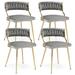 Everly Quinn Ventresca Metal Back Side Chair Dining Chair Upholstered/Velvet/Metal in Gray | 30 H x 20 W x 20 D in | Wayfair