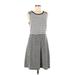 Ann Taylor LOFT Outlet Casual Dress - A-Line Scoop Neck Sleeveless: Gray Dresses - Women's Size 6