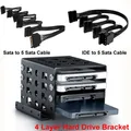 Supporto per staffa da 4 vie da 2,5 SATA HDD SSD a 3,5 Convertitore per disco rigido floppy da 2,5