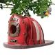 Bird House Resin Firefighter Hat Shape Decorative Hanging Birds Nest Bird Feeder for Garden Patio