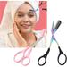 Perfect Brow Trimmer Eyebrow Scissors with Comb Eyebrow Scissors for Women Eyebrow Trimmer Scissors with Comb Brow Trimmer Eye Brow Trimmer for Men Brow Trimmer for Women (Pink+Titanium)