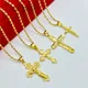 Gelb Gold Überzogene Charme Halsketten Für Frauen Kreuz Anhänger Halskette Kette Collier Femme