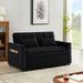 55.2" Length Modern Velvet Convertible Loveseat Sleeper Sofa Couch with Adjustable Backrest, Pull-Out Bed, 2 Lumbar Pillows