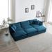 U-shape Sectional Chenille Recliner Couch Modular Reversible Sofa Sets with Chaise Lounge, Pillows, for Living Room Couch, Blue