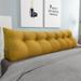 WOWMAX Bed Rest Wedge Bolster Pillow Yellow Linen Blend Decorative