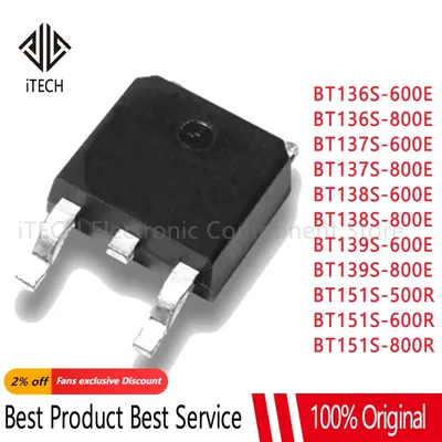 5PCS BT136S BT137S BT138S BT139S BT151S 600E 800E 500R 600R 800R TO-252 6A 8A 12A 600V 800V SMD Image