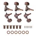 LIZEALUCKY Guitar Tuning Peg 3L3R Guitar Tuning Pegs Locking Tuners Copper Alloy Machine Heads Locking Tuners Copper Alloy Machine Heads Button Guitar String Tuning Pegs Machine Heads Tuners Set