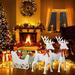 Christmas Reindeer And Santaâ€™s Sleigh Xmas Lighted Outdoor Yard Decoration PVC Artificial Christmas Decor For Indoor And Outdoor