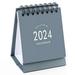 Mini Desk Calendar 2023-2024 - Runs From Oct 2023 until Dec 2024 Small Desktop Calendar Thick Paper Twin-Wire Binding with Stickers for Home Office School (Mini Grey)
