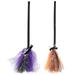 2pcs Witch Brooms Decorative Cosplay Broom Detachable Witch Broom Halloween Party Prop