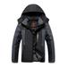 QUYUON Light Jackets for Women Casual Fall Outdoor Sprint Coat with Plush and Thickened Windproof Cycling Warm Cotton Coat Hooded Coat Fall Outfits Fashion Jackets Black 3XL