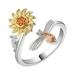 Qisuw Anxiety Ring for Women Spinner Ring Sunflower Fidget Ring Relief Stress Jewelry