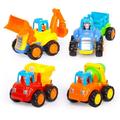 4pcs Cartoon Friction Powered Play Construction Vehicles Engineering Car Team Toys for Kids