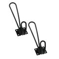 2PCS Room Decor Wall Hook Coat Hook House Kitchen Black Decorative Wall Mounted Rustic Coat Hooks Rack Double Vintage Organizer Hanging Wire Hook Clothes Hanger