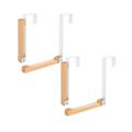 2 PCS Foldable Wood Over The Door Hooks Solid Wood Door Hook Coat Seamless Storage Rack Daily tools Ornament Hooks Hooks For Hanging Home essentials Utility tool