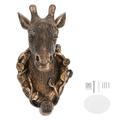 LIZEALUCKY Multi Functional Wall Mounted Hook Giraffe Shape Resin Distinctive Animal Shape Durable Vintage Classic Style Clothes Rack Hanging Hook for Hat Coat Keys Storage (3Colors) [Antique Gold]