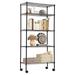 MYXIO 5 Tier Wire Shelving Unit Height Adjustable Storage Shelves Compact Metal Shelves with Wheels for Pantry Garage Organizer Kitchen NSF Metal Storage Rack 30 x14 x60 Black