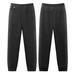 Mens Daily Pants Joggers Winter Outdoor Solid Color Warm Knee Pads Heated Riding Black Workout Gym Running Wear L