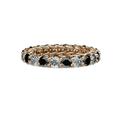 Black and White Diamond 3.4mm Gallery Eternity Band 2.94 to 3.41 Carat tw in 14K Rose Gold.size 8.0